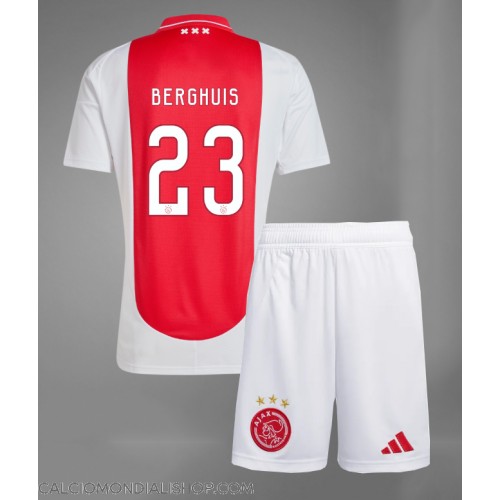 Maglie da calcio Ajax Steven Berghuis #23 Prima Maglia Bambino 2024-25 Manica Corta (+ Pantaloni corti)